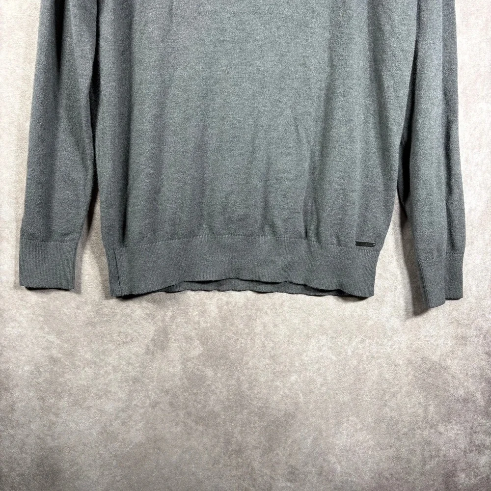 The Kangol Sweater Mens Size 2XL Gray Knit Quarter Zip Pullover Mock Neck 90s